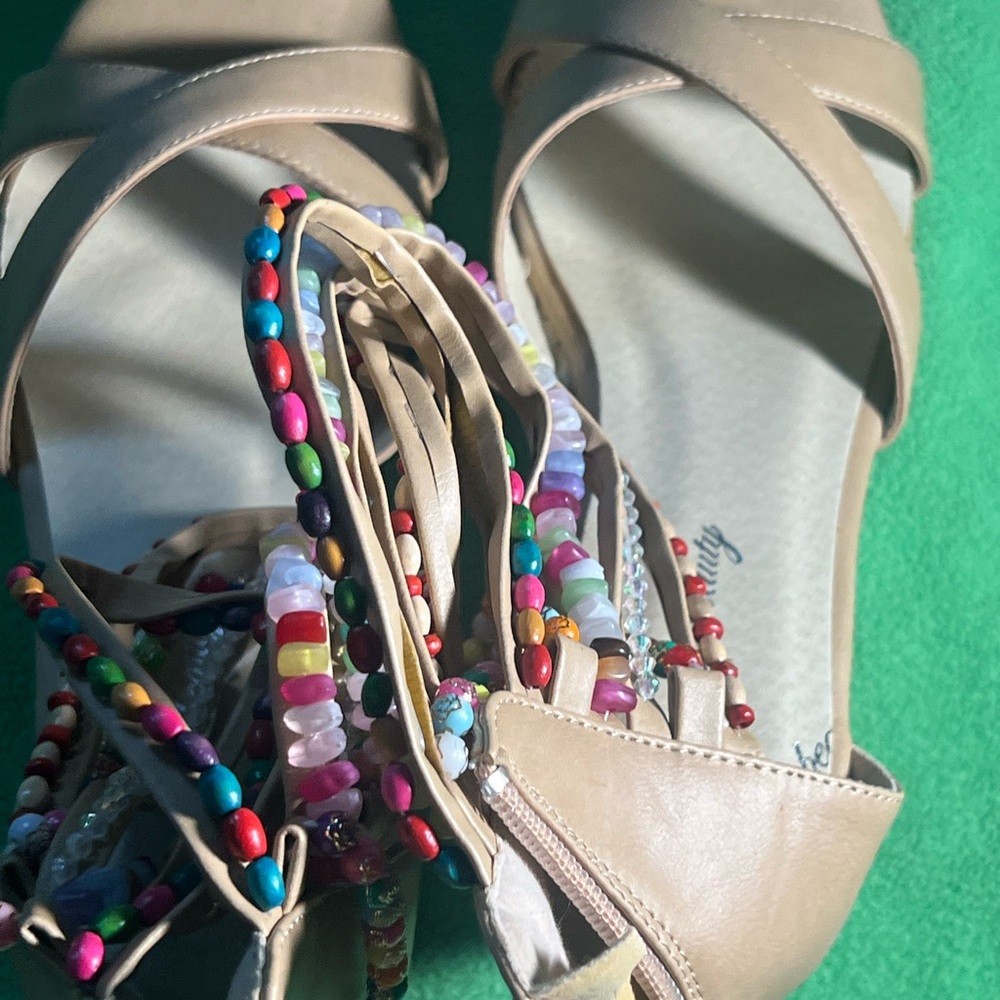 Beaded Tan Women's Sandals